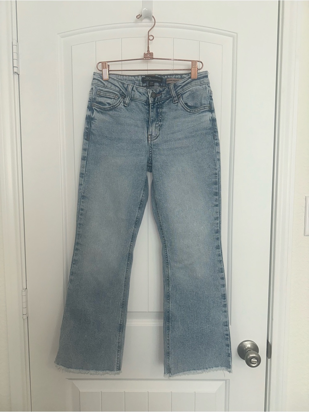 BCBGeneration Mid Rise Kick Flare Light Blue Jeans